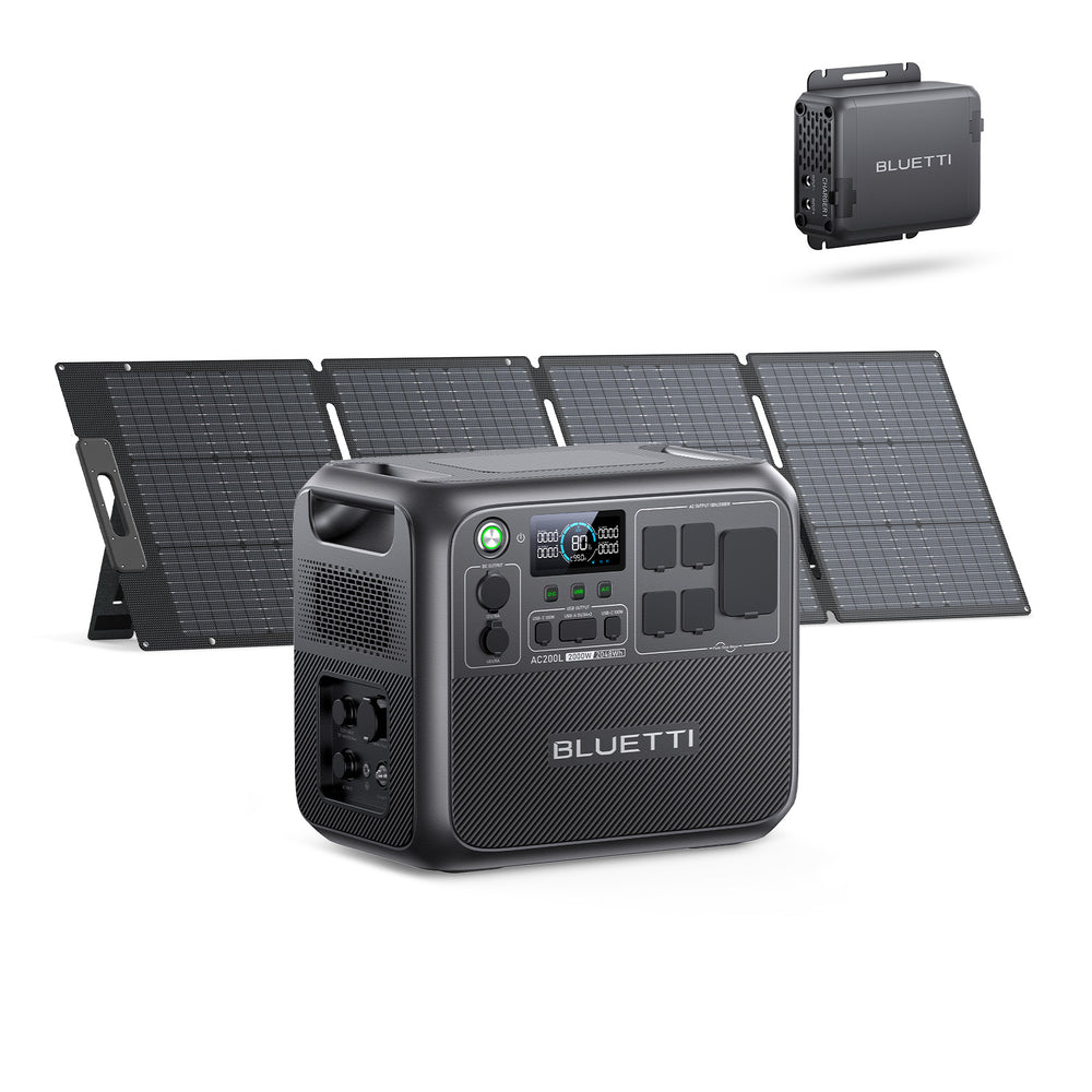 BLUETTI AC200L 2000W portable power station with SP200 solar panels