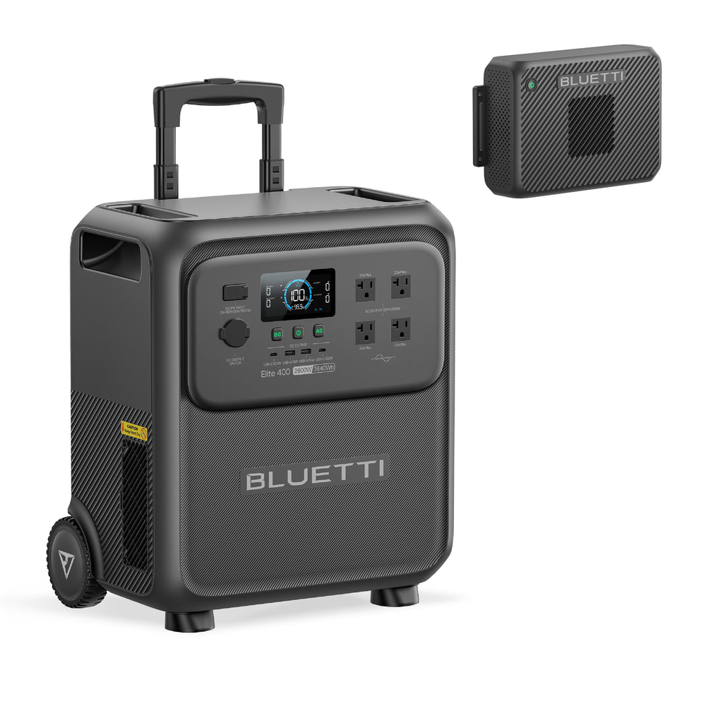 BLUETTI Elite 400 portable power station: 2600W, 3840Wh, 100% charge, AC/DC ports