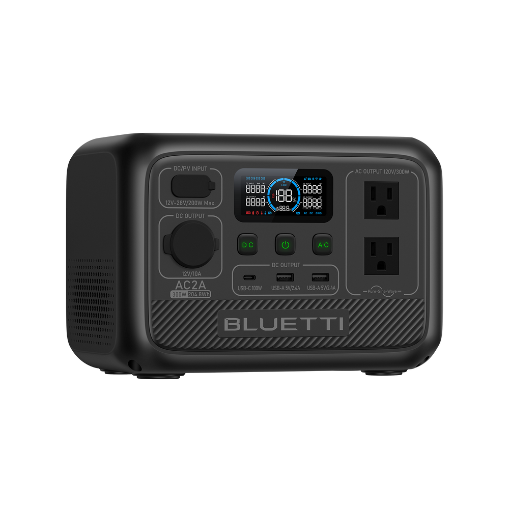 BLUETTI AC2A portable power station 300W 204.8Wh with AC and USB ports
