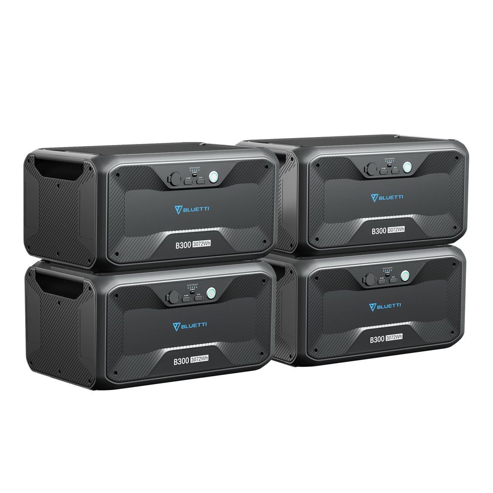 bluetti ac300 and four b300 power station for home backup