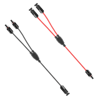 BLUETTI MC4 Y branch parallel adapter cables connect two solar panels, red and black.