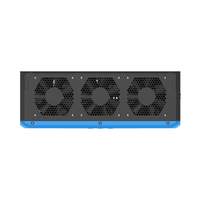 BLUETTI portable power station rear view with three cooling fans and blue accents.