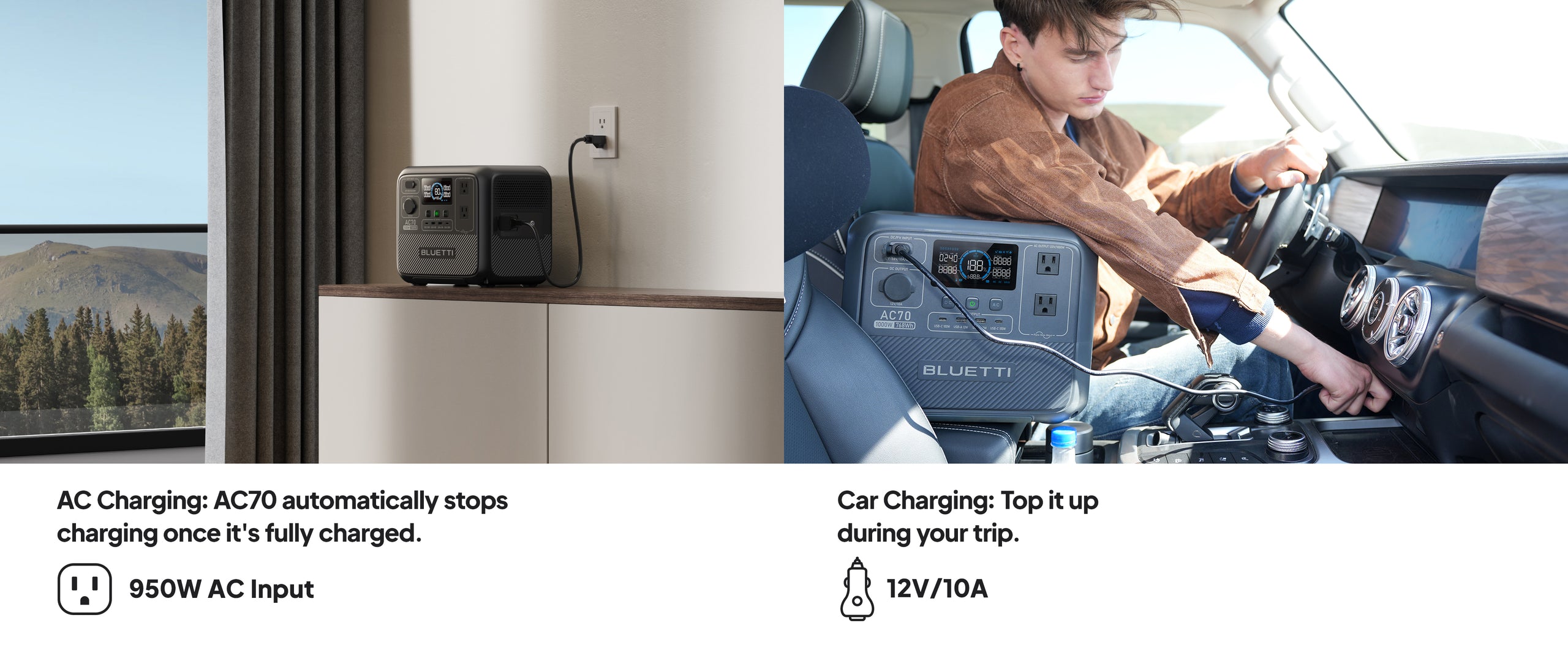 charge power station with 950w ac outlet 12v car charge