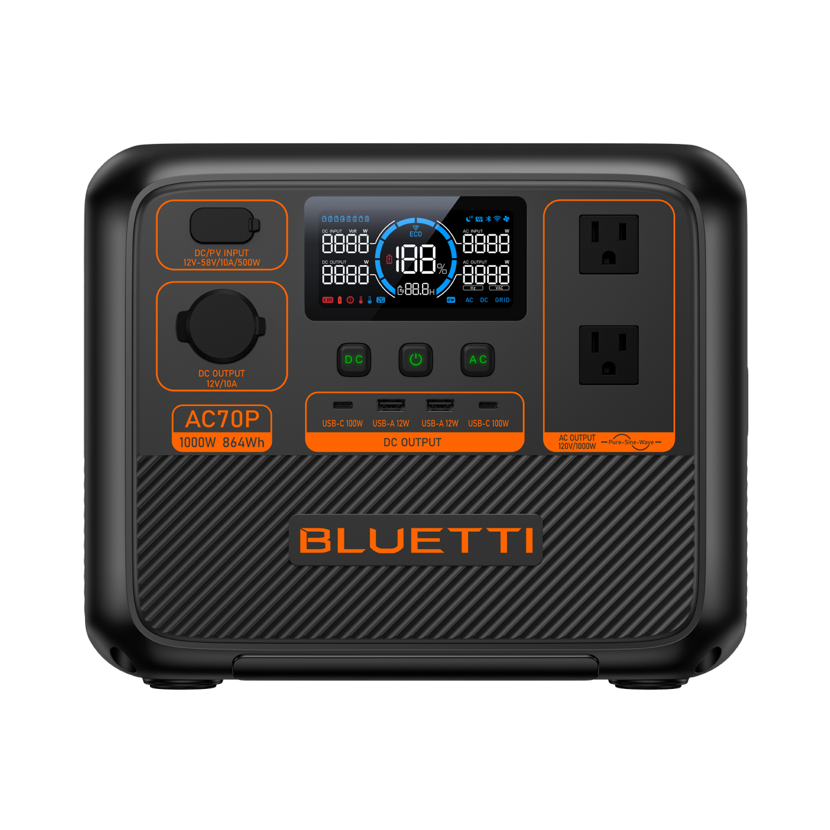 BLUETTI AC70P Portable Power Station | 1000W 864Wh