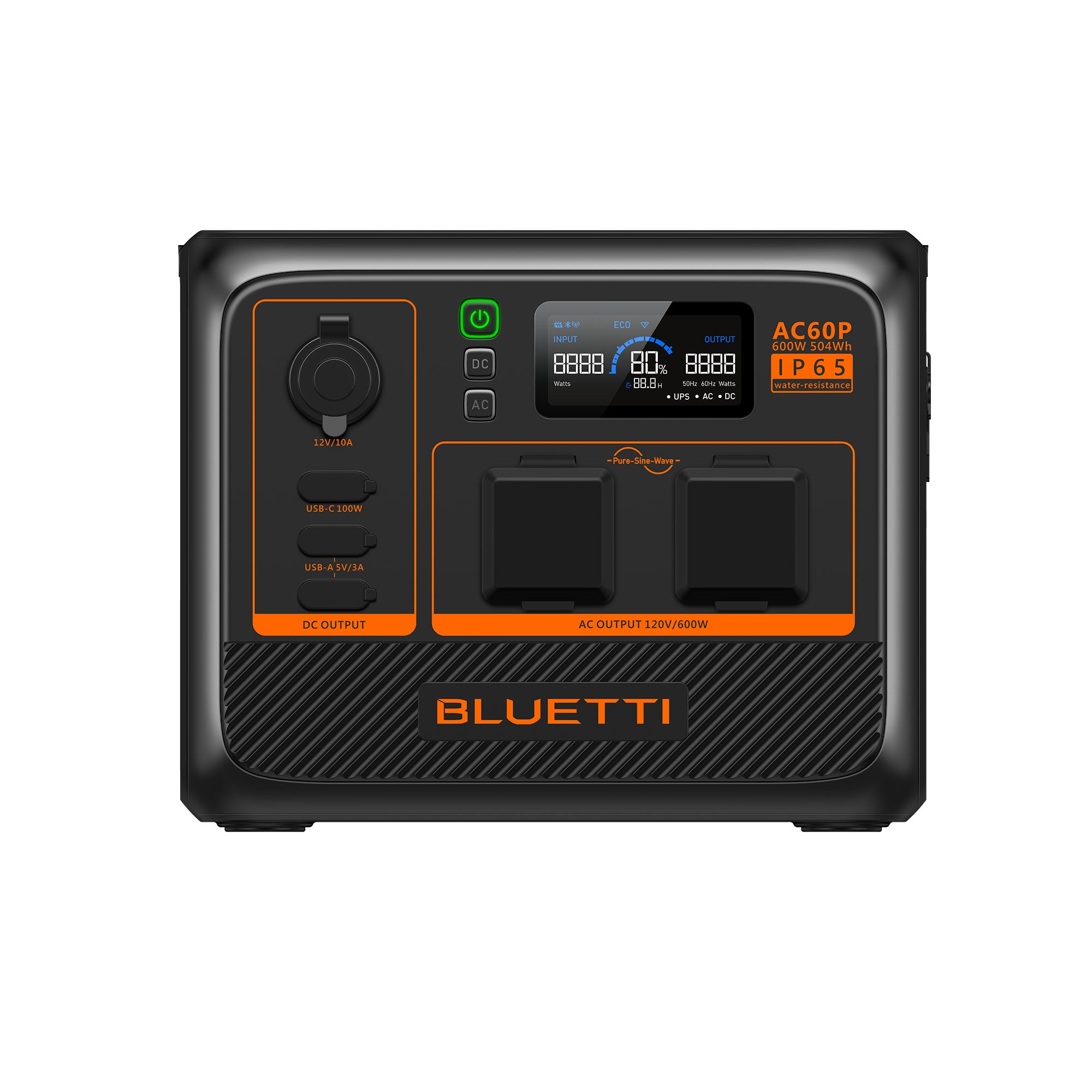 BLUETTI AC60 403Wh/600W IP65防塵防水 キャンプ BLUETTI AC60 Portable Power Station For Camping| 600W 403Wh, 4