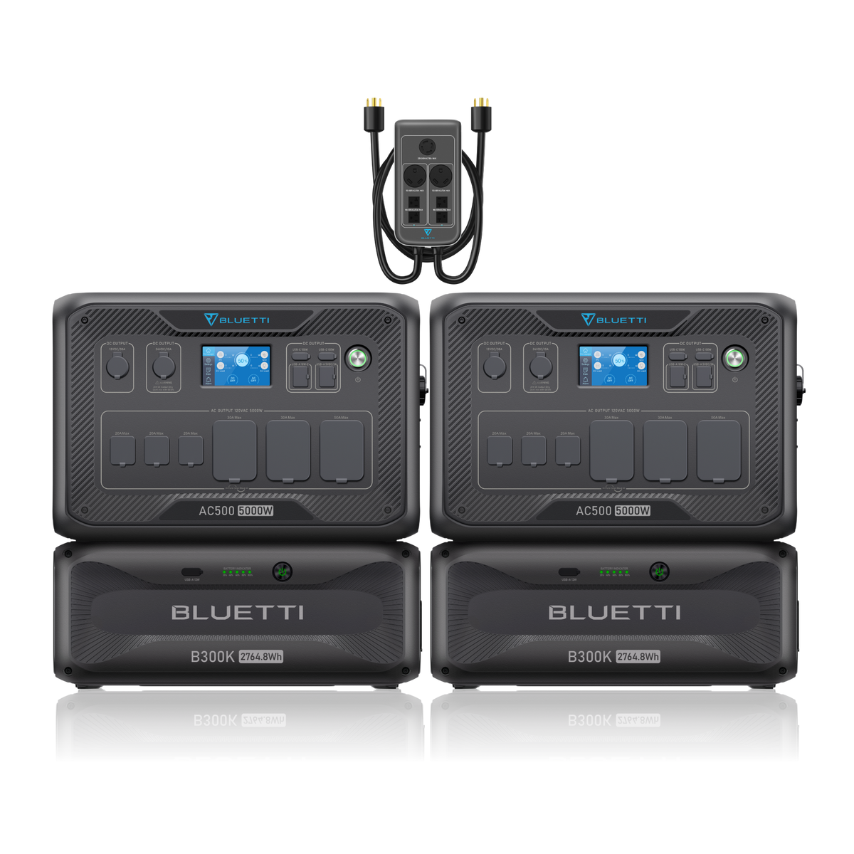 BLUETTI 2*AC500+2*B300K+P030A (Free P090D-P150D Cable) | Home Battery Backup