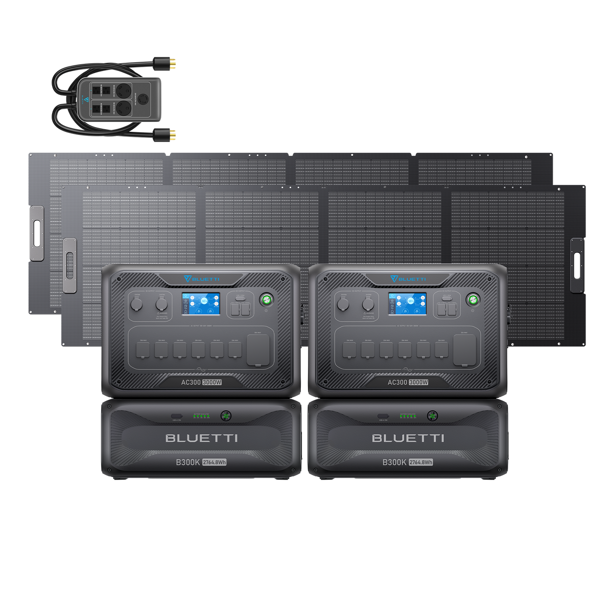 2*AC300+2*B300K+2*350W Solar+P030A