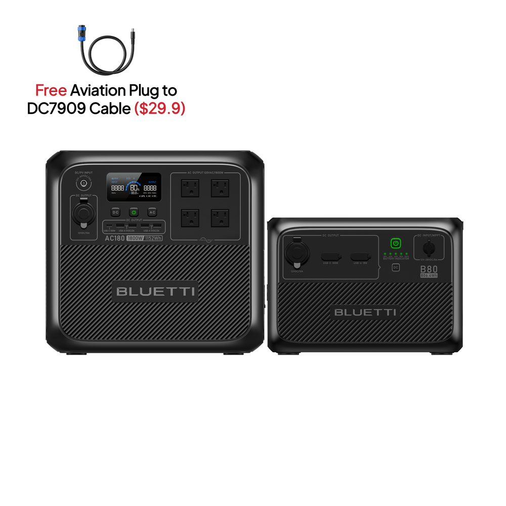 BLUETTI AC180 Solar Portable Power Station | 1,800W 1,152Wh