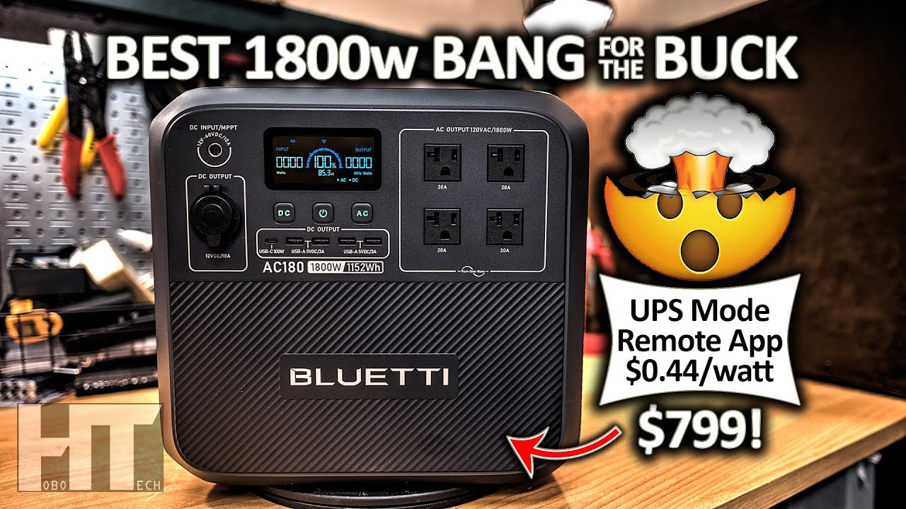 BLUETTI AC180 Solar Portable Power Station | 1,800W 1,152Wh