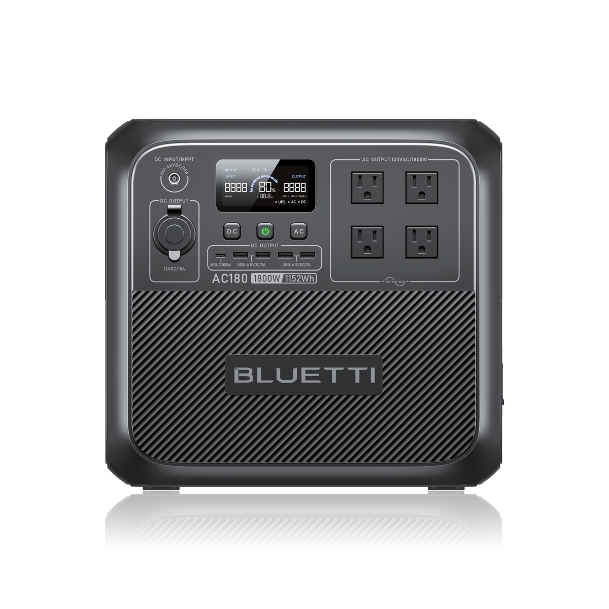 BLUETTI AC180 Solar Portable Power Station | 1,800W 1,152Wh