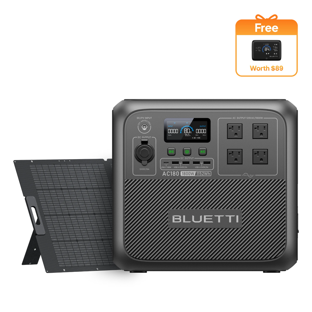 BLUETTI AC180 Solar Portable Power Station | 1,800W 1,152Wh