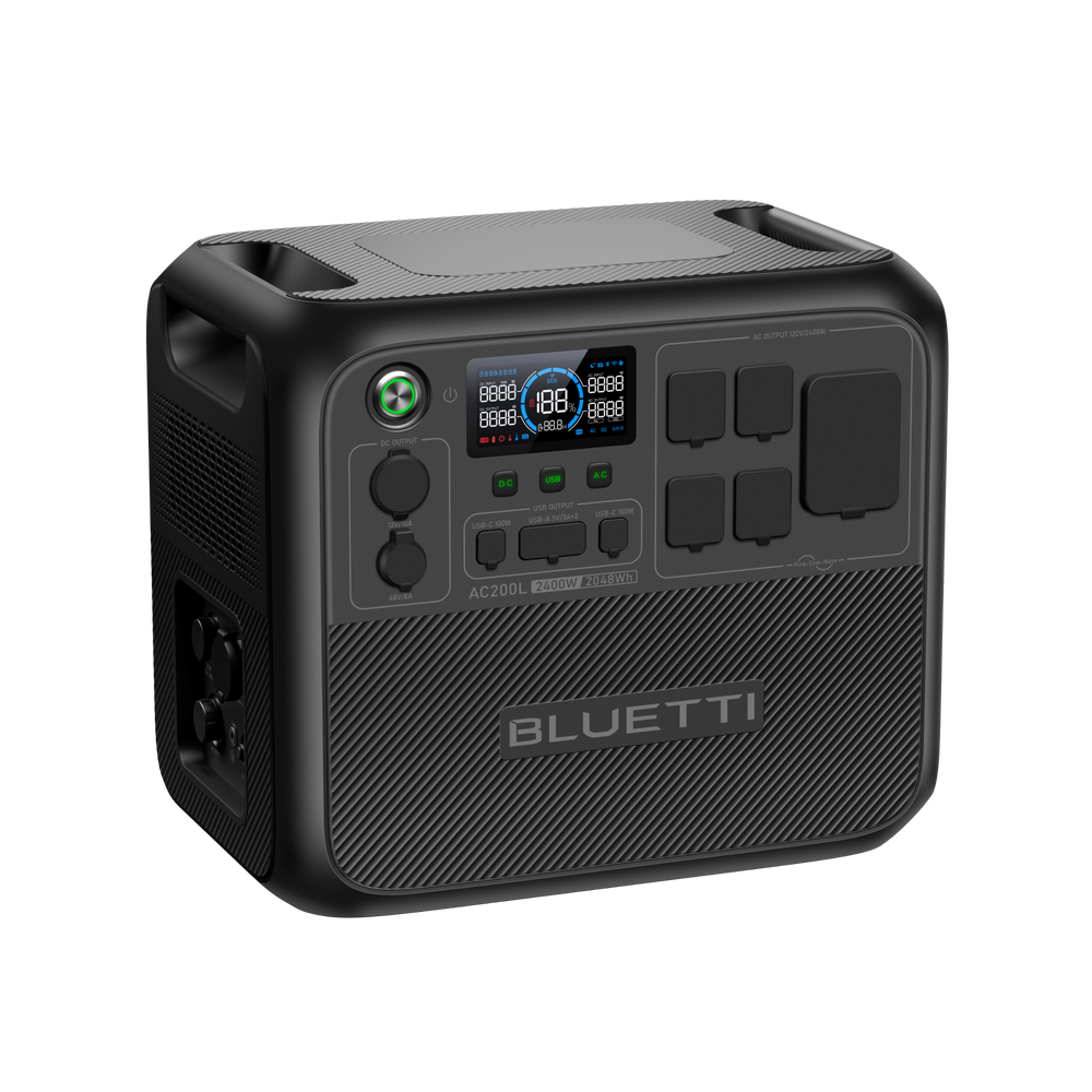 BLUETTI AC200L portable power station for clean energy and emergency backup.