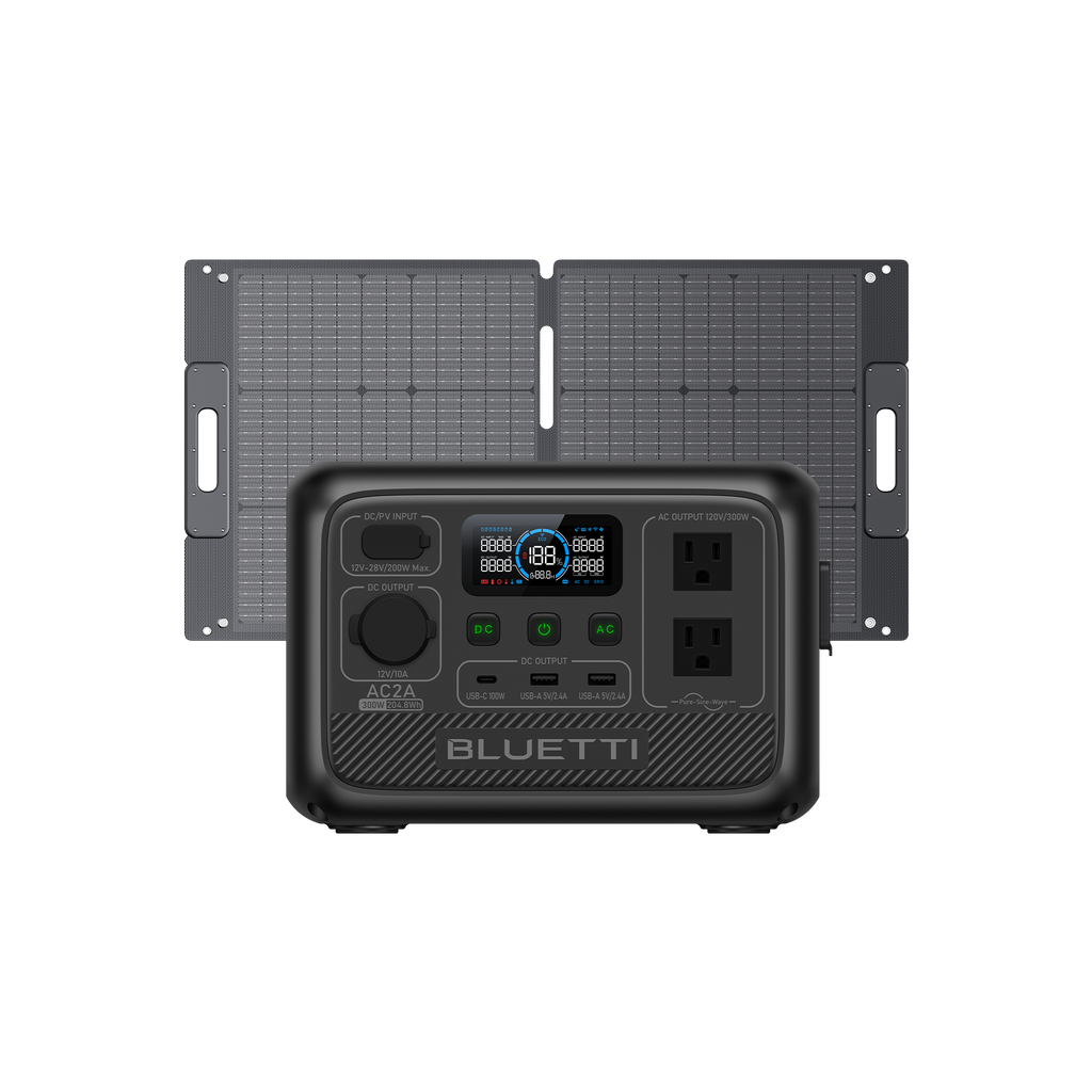 BLUETTI AC2A+SP100L Solar Generator | 300W, 204Wh
