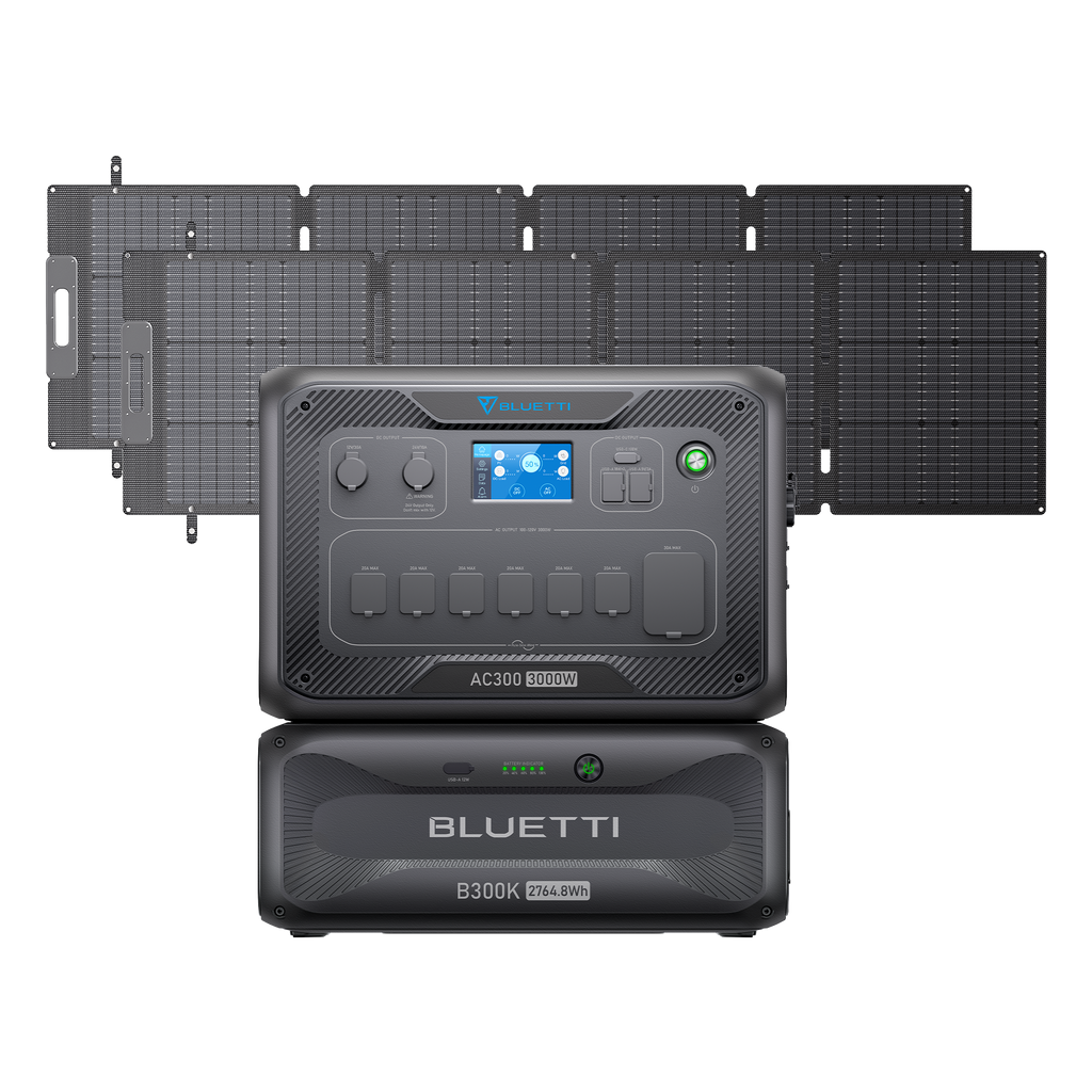 BLUETTI AC300+B300K+2*200W Solar | Home Battery Backup