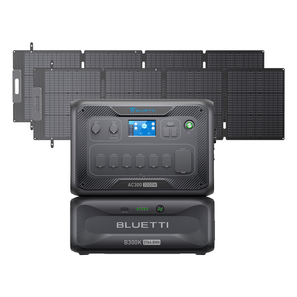 BLUETTI AC300+B300K+2*200W Solar | Home Battery Backup
