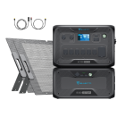 BLUETTI AC300 power station, B300 battery, 2 PV200 solar panels & cables for home backup.