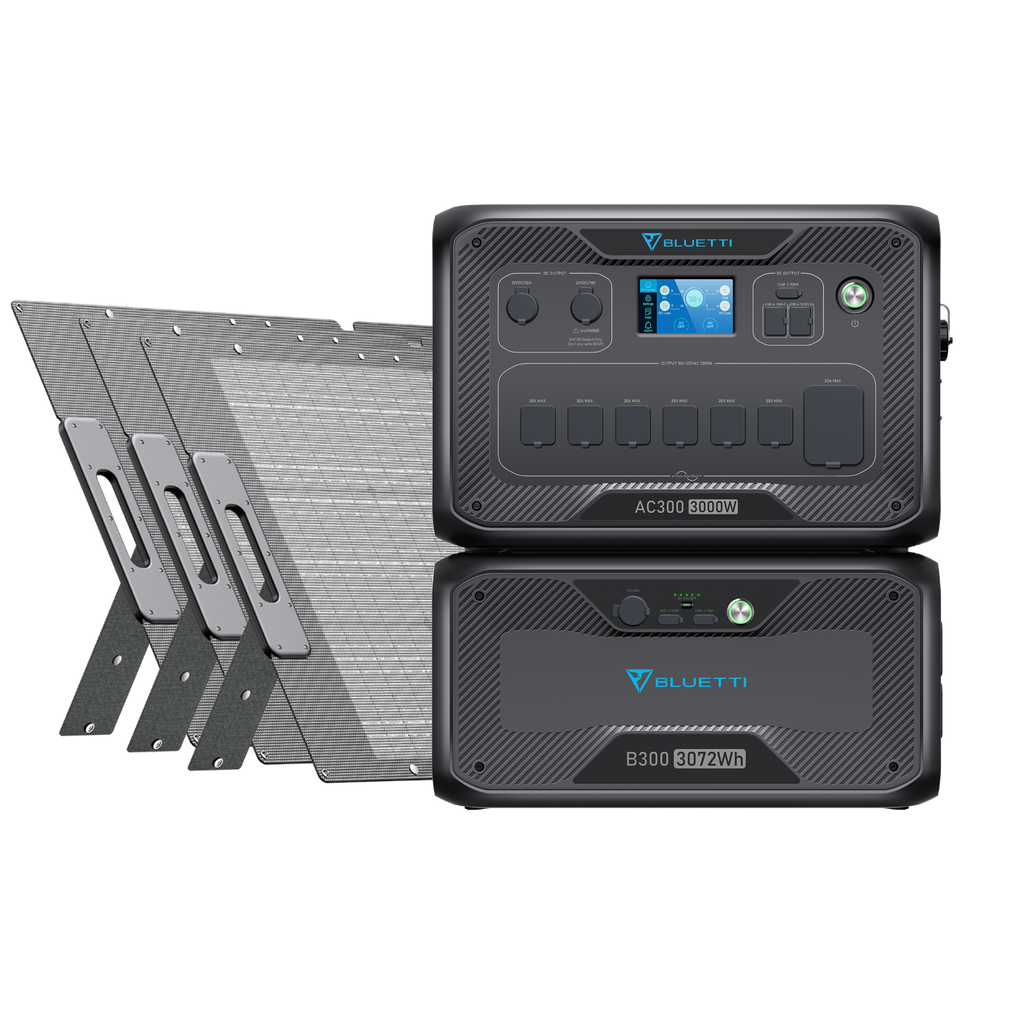 BLUETTI AC300+B300+3*PV200D | Home Battery Backup