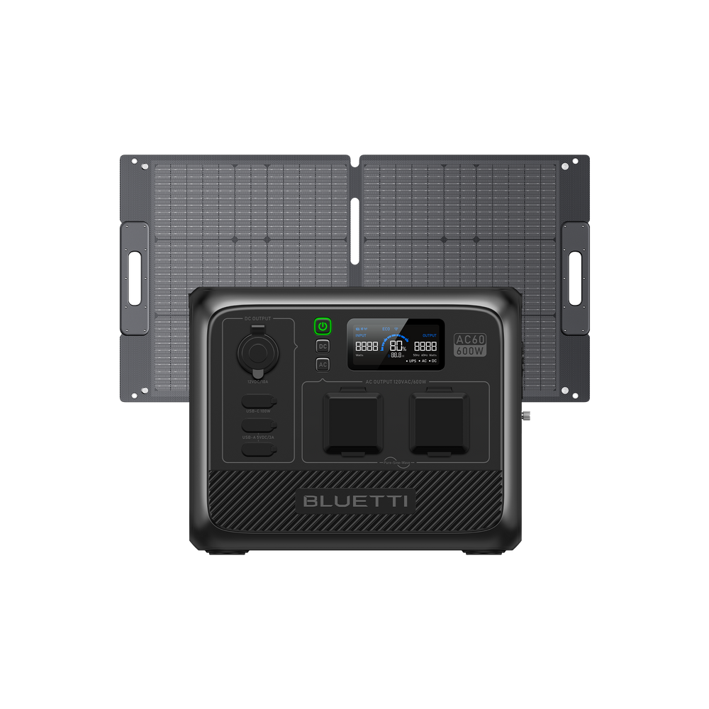 BLUETTI AC60+SP100L | 600W, 403Wh, 100W Solar Kit
