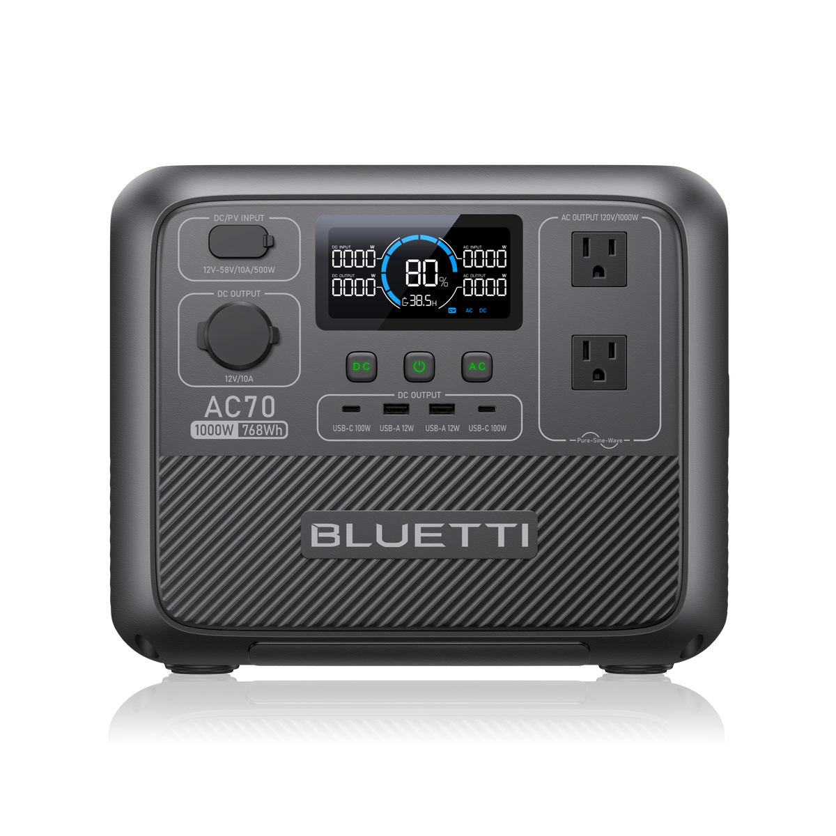 BLUETTI AC70 Portable Power Station | 1,000W 768Wh