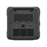 BLUETTI Apex 300 rear panel with AC input 15A, AC output 30A/50A, and 50A in/out ports.