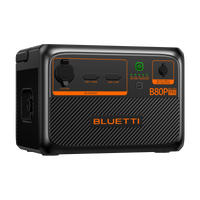 BLUETTI B80P 806Wh expansion battery: IP65, USB-C 100W, USB-A, and DC output ports.