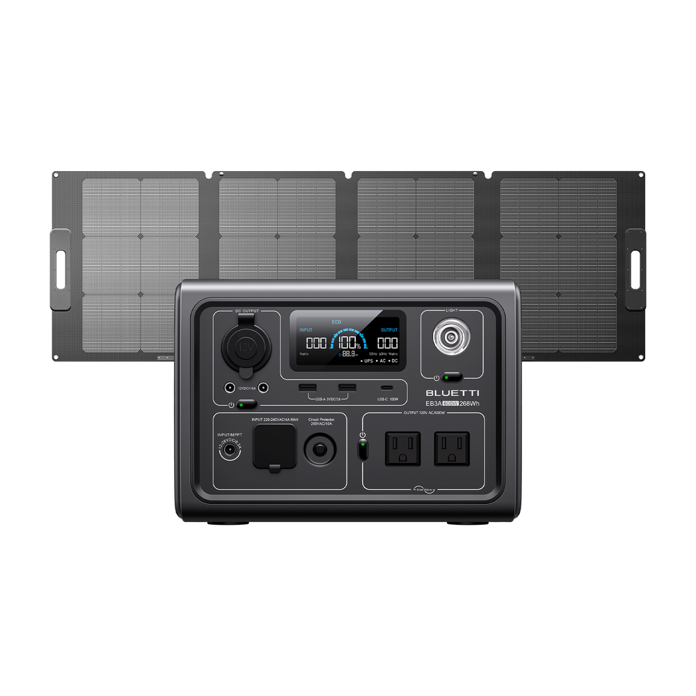EB3A+SP100L Solar Generator | 600W,268Wh