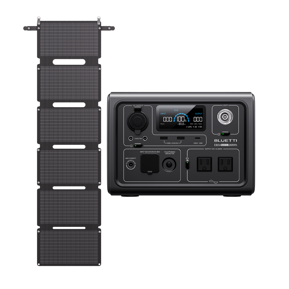 EB3A+SP100L Solar Generator | 600W,268Wh