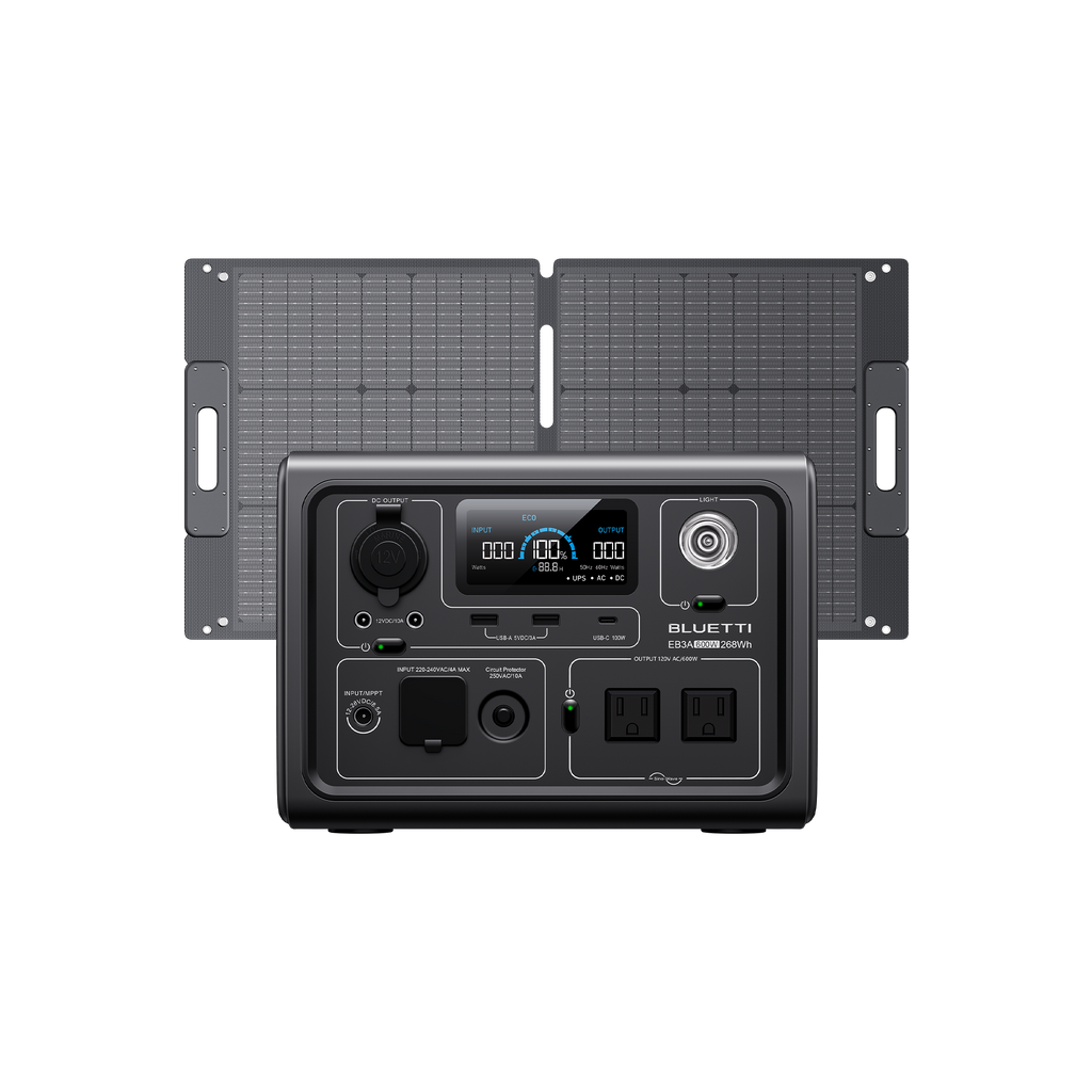 EB3A+SP100L Solar Generator | 600W,268Wh