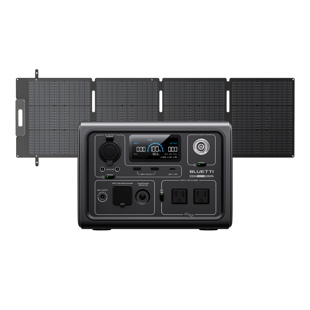 EB3A+SP100L Solar Generator | 600W,268Wh