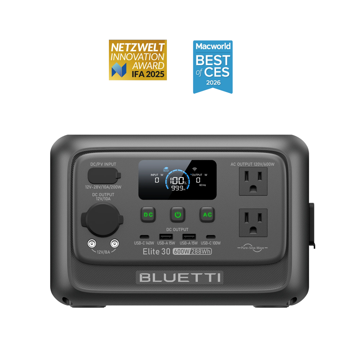 BLUETTI Elite 30 V2 Portable Power Station | 600W 288Wh