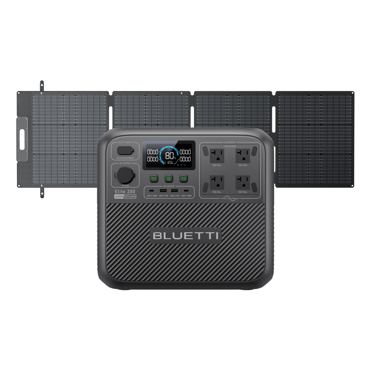 BLUETTI Elite 200 V2+200W solar generator
