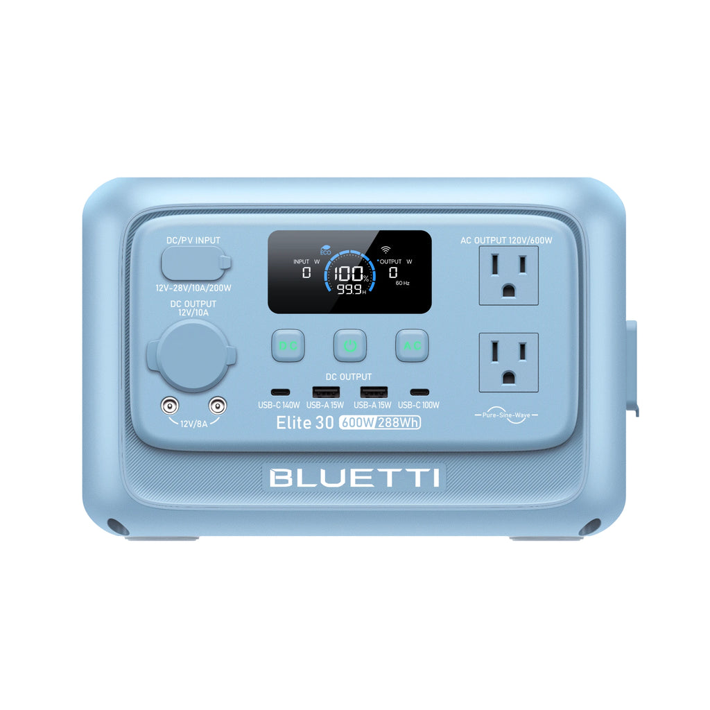 BLUETTI Elite 30 V2 Portable Power Station | 600W 288Wh (Glacier Blue)