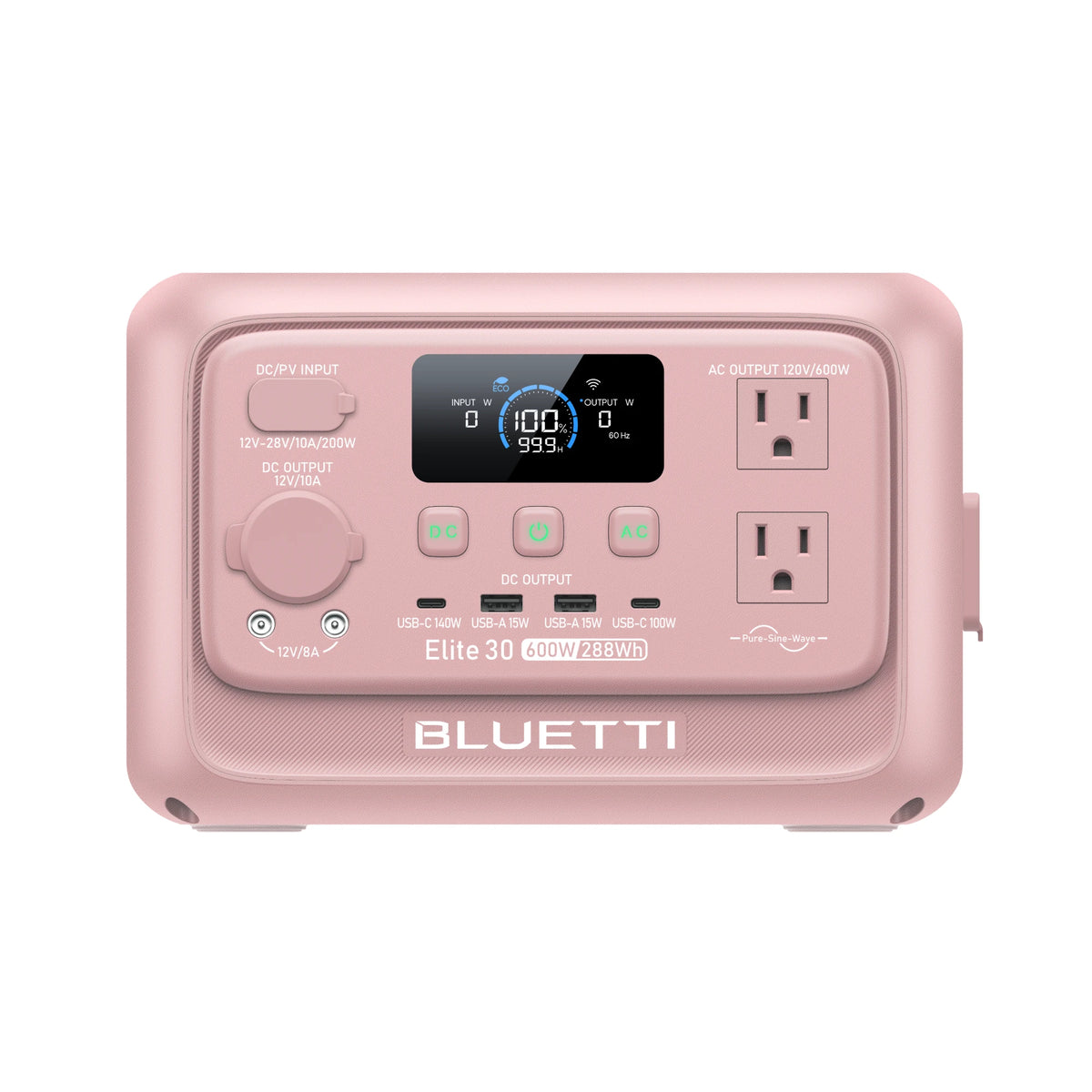 BLUETTI Elite 30 V2 Portable Power Station | 600W 288Wh  (Blush Pink)