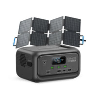 BLUETTI Elite 10 portable power station (200W 128Wh) with foldable solar panels.