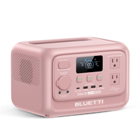Pink BLUETTI Elite 30 V2 portable power station, 600W 288Wh, 100% charge display.