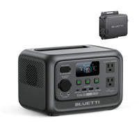 BLUETTI Elite 30 V2 portable power station, 600W 288Wh, black, with AC and USB ports and display.