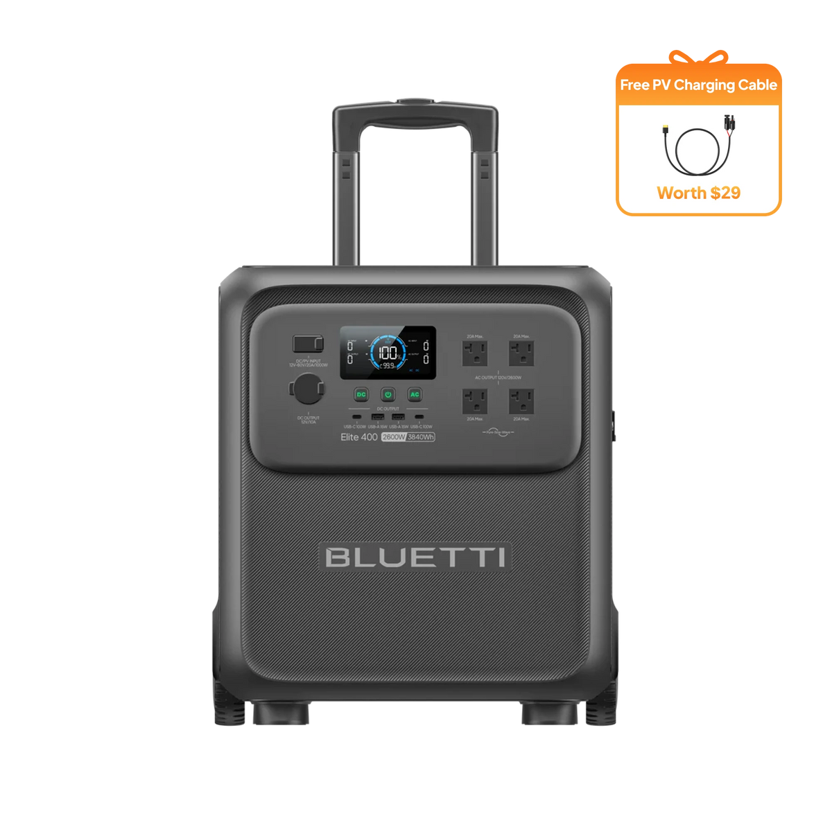 BLUETTI Elite 400 Portable Power Station | 3,840Wh, 2,600W