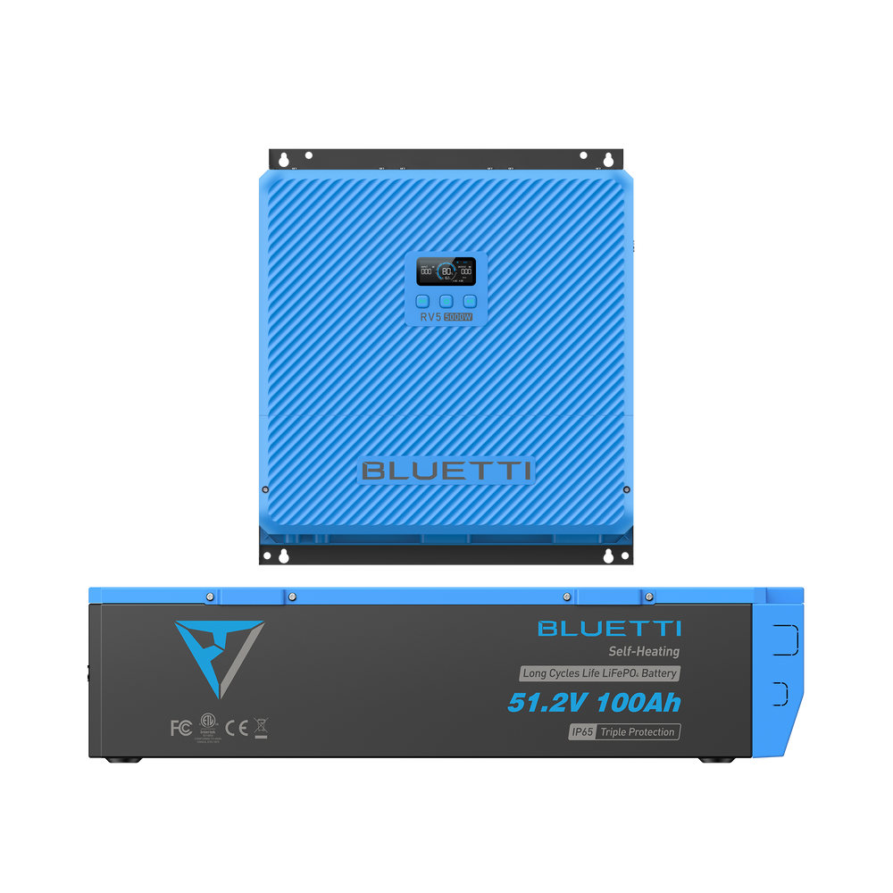 BLUETTI RV5 5000W power station and 51.2V 100Ah LiFePO4 battery