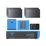 BLUETTI 51.2V 100Ah LiFePO4 battery system with RV5 inverter, solar panels, Epanel, tablet.