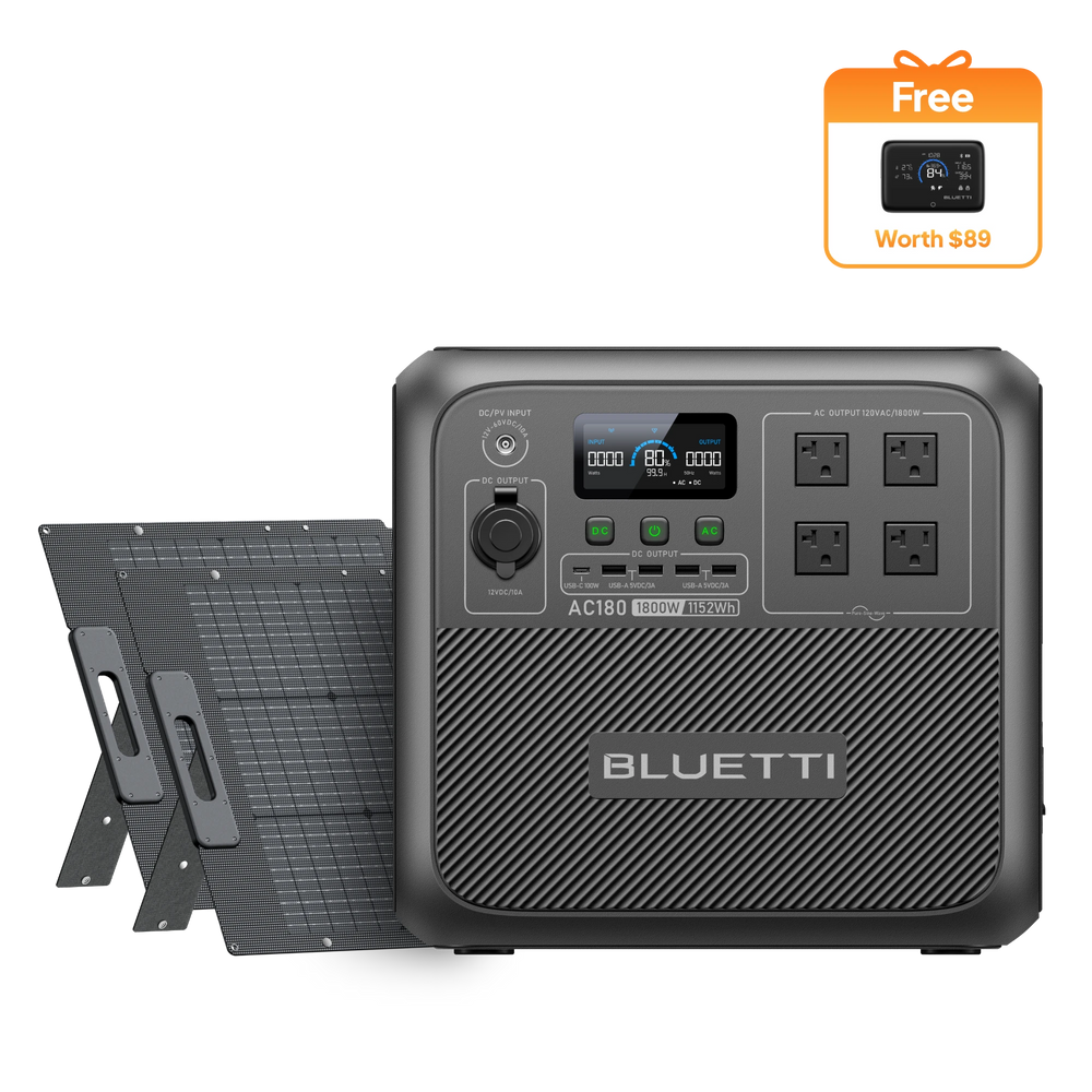 BLUETTI AC180 Solar Portable Power Station | 1,800W 1,152Wh
