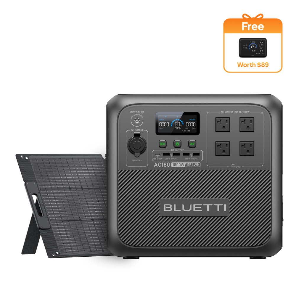 BLUETTI AC180 Solar Portable Power Station | 1,800W 1,152Wh
