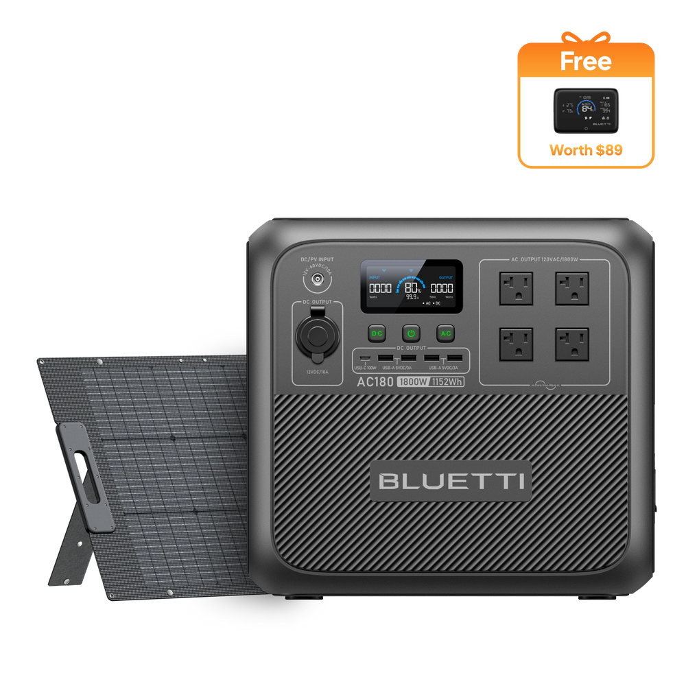 BLUETTI AC180 Solar Portable Power Station | 1,800W 1,152Wh