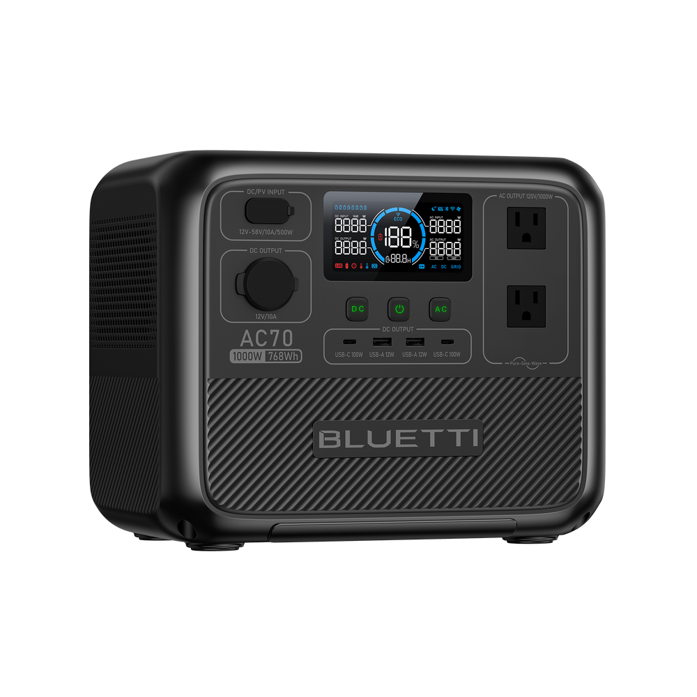 BLUETTI AC70 Portable Power Station | 1,000W 768Wh