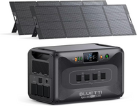 BLUETTI Apex 300 portable power station with two solar panels. 3840W, 2764.8Wh.