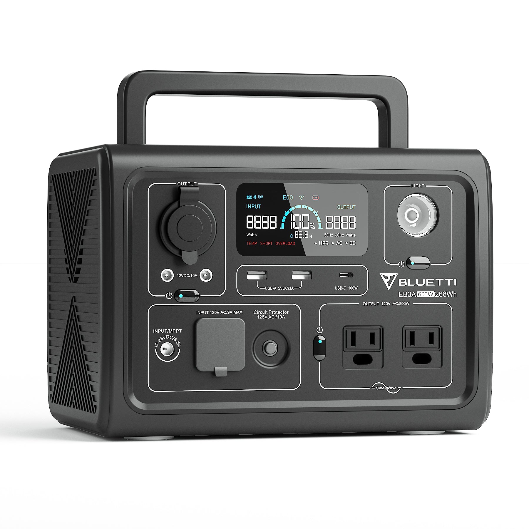 BLUETTI EB3A 600W Solar Generator, Compact Battery Backup