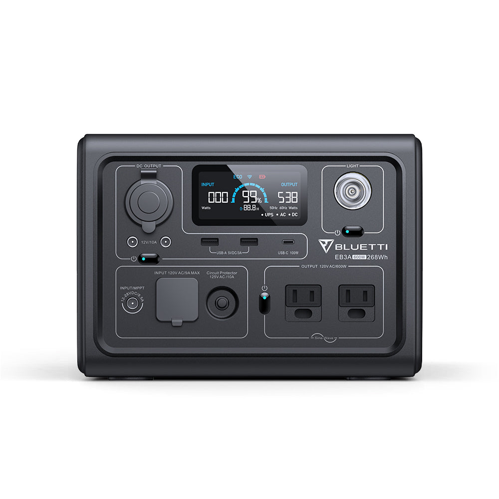 ポータブル電源 BLUETTI EB3Aメーカー再生品 ＆100Wソーラーパネル セット Amazon.co.jp: BLUETTI ポータブル電源 EB3A 268Wh/600W APP遠隔操作
